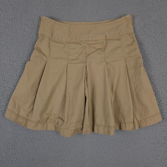 Polo Ralph Lauren Skirt Girls 10 Khaki Pleated Side Button Preppy School Uniform - Picture 2 of 8